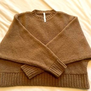 Aritzia Tan Crew Neck Sweater
